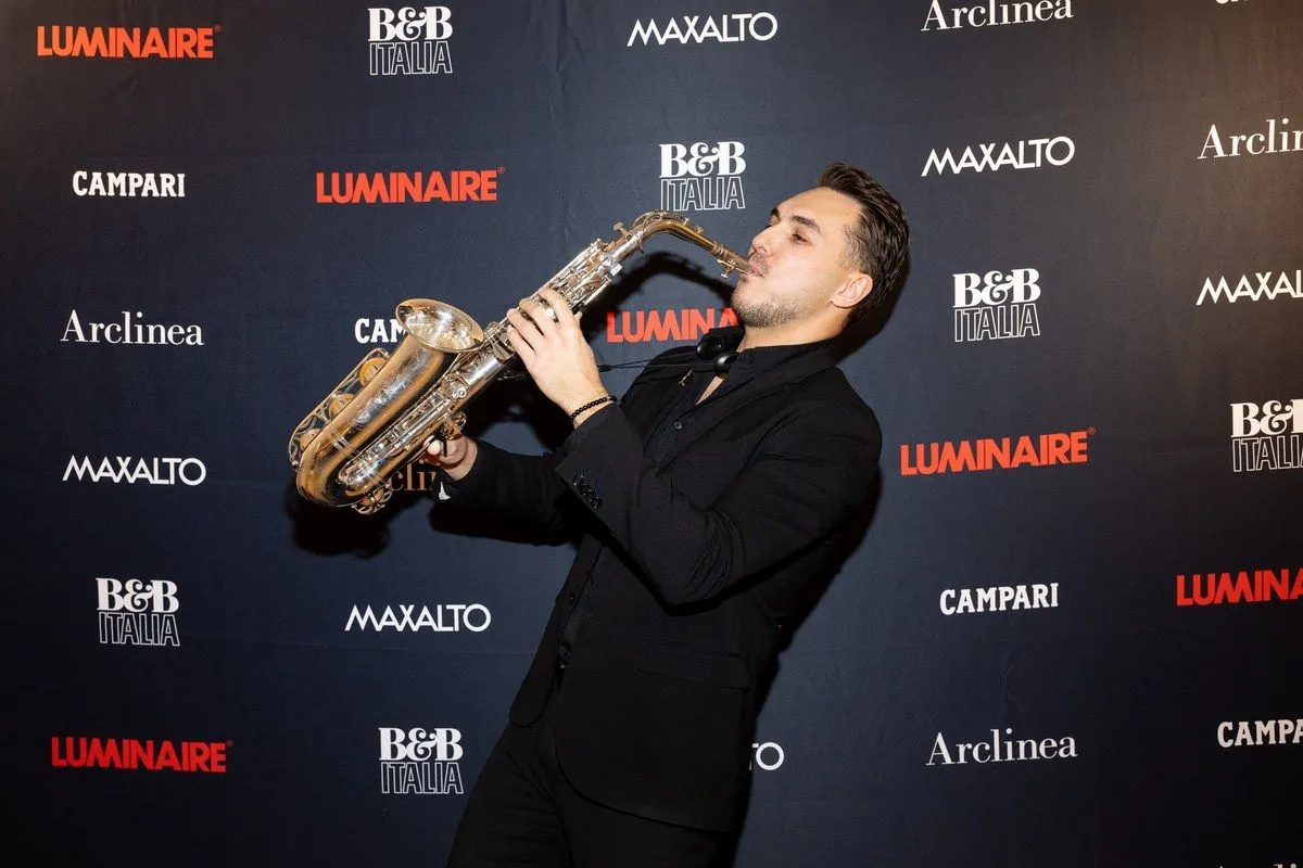 Live saxophone at a corporate brand event in Los Angeles